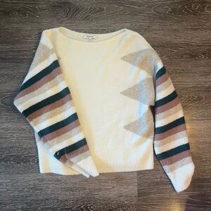 Madewell Cream Striped Sweater